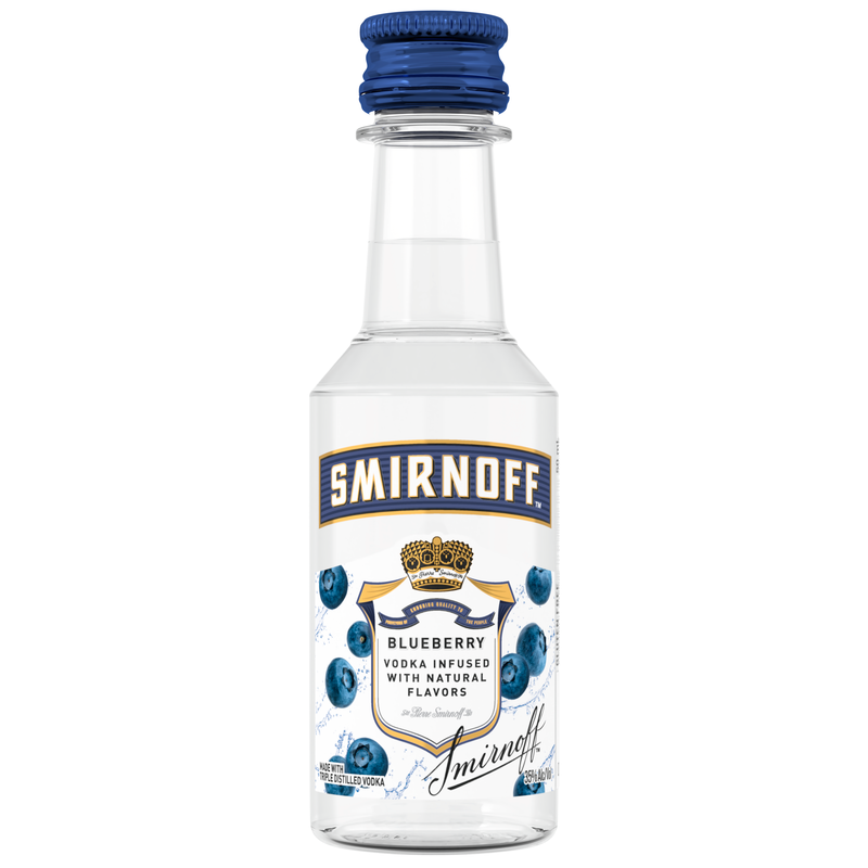 SMIRNOFF BLUEBERRY PL 50ML SLEEVE (10 BOTTLES)