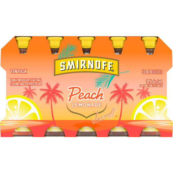 SMIRNOFF PEACH LEMONADE PL 50ML SLEEVE (10 BOTTLES)