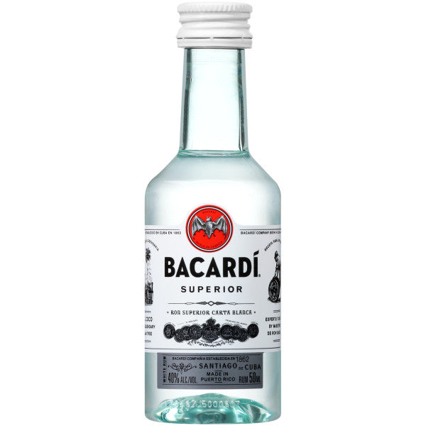 BACARDI SUPERIOR (P R) 50ML SLEEVE (10 BOTTLES)