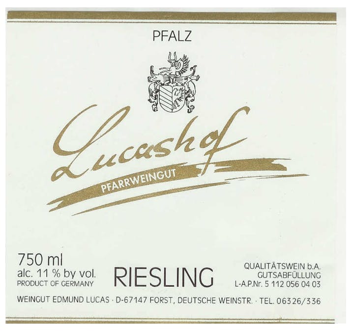 Lucashof Riesling QBA