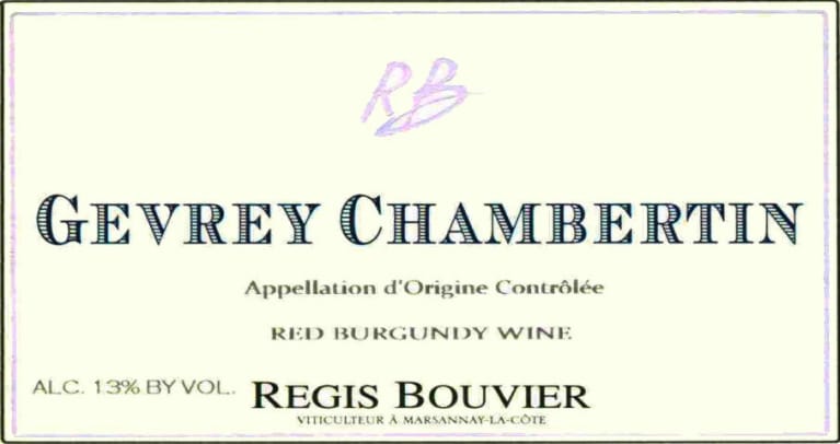 Regis Bouvier Geveru-Chambertin