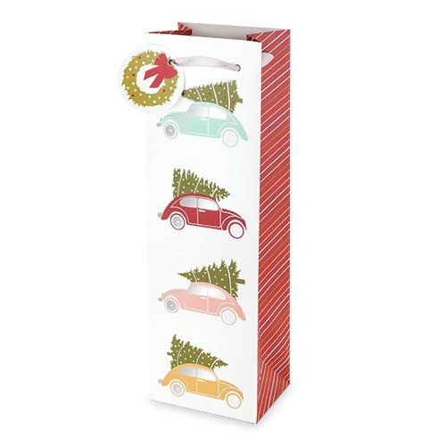 Christmas Tree Cars Wine Bag by Cakewalk