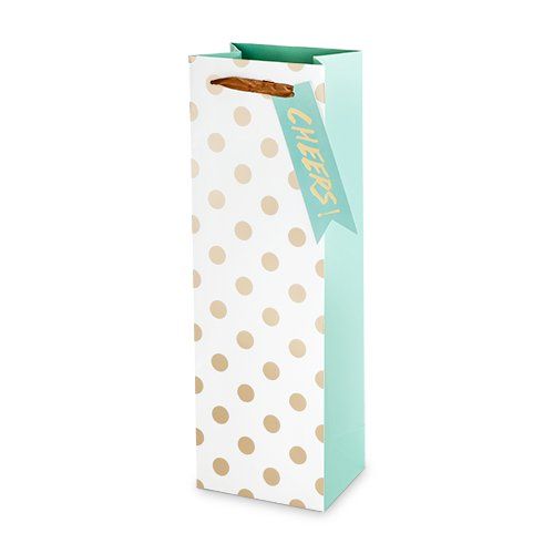 Assorted Large Gold Polka Dot Wine Bag