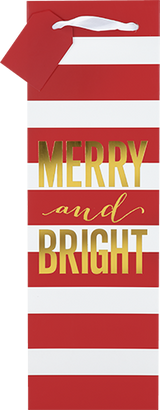 Merry and Bright Stripes Wine Bag