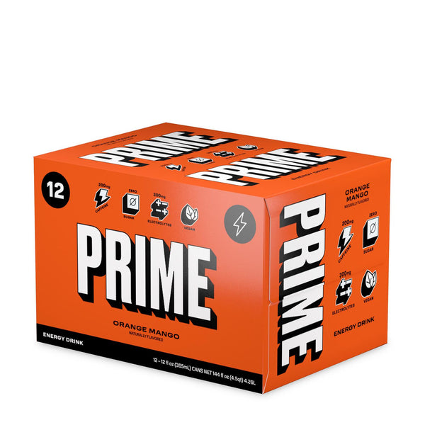 PRIME Energy Drink Orange Mango (Pack of 12)