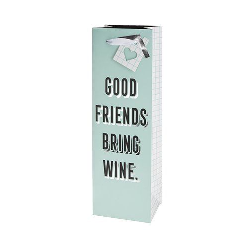 Good Friends Bring Wine Single-Bottle Wine Bag