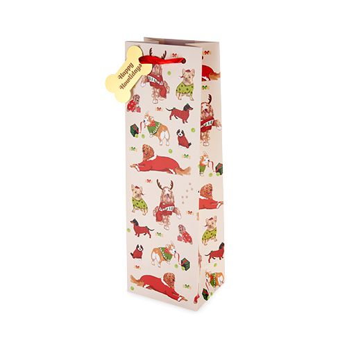 Holiday Dog Single-bottle Wine Bag by Cakewalk