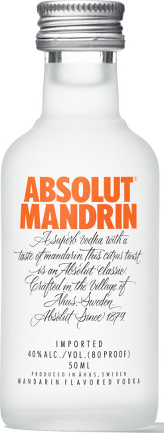 ABSOLUT MANDRIN 50ML SLEEVE (12 BOTTLES)