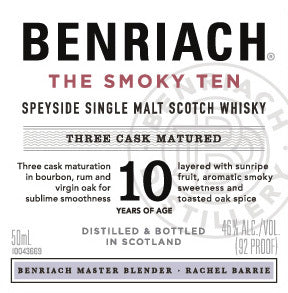 BENRIACH THE SMOKY TEN 50ML SLEEVE (12 BOTTLES)