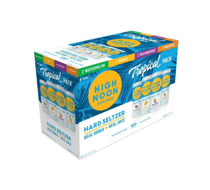 High Noon Seltzer "Tropical" Variety Pack 355ml Can (Pack of 8)