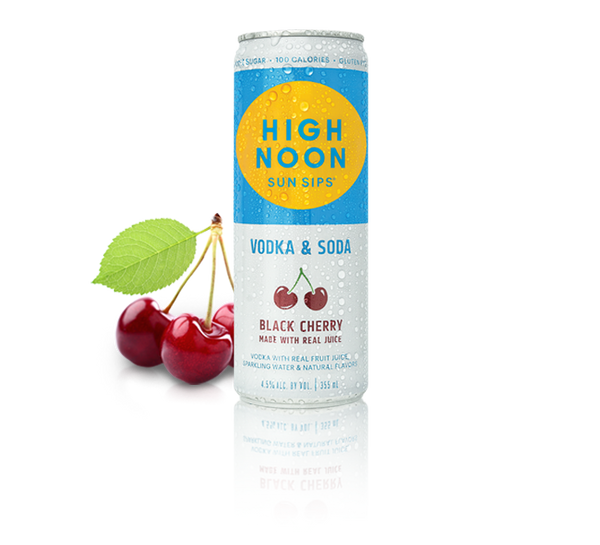 High Noon Black Cherry Hard Seltzer 355ml Can (Pack of 4)