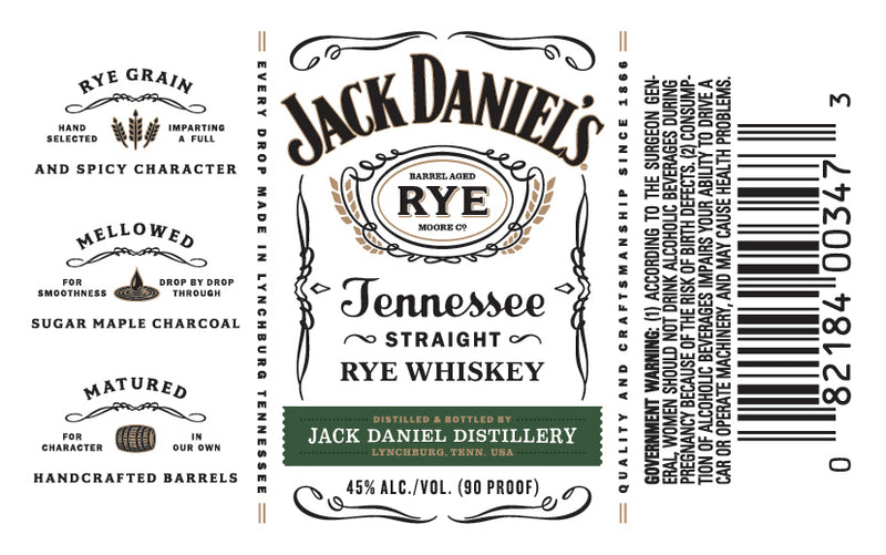 J DANIELS TENNESSEE RYE PL 50ML SLEEVE (10 BOTTLES)