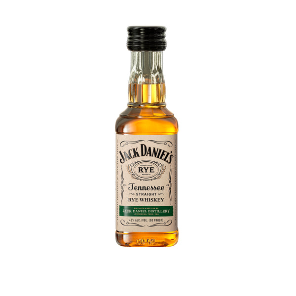 J DANIELS TENNESSEE RYE PL 50ML SLEEVE (10 BOTTLES)