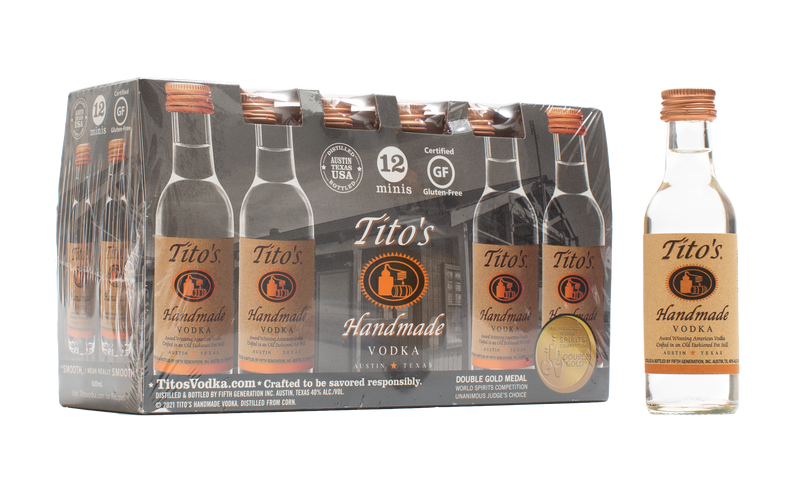 TITO'S HANDMADE VODKA 50ML SLEEVE (12 BOTTLES)