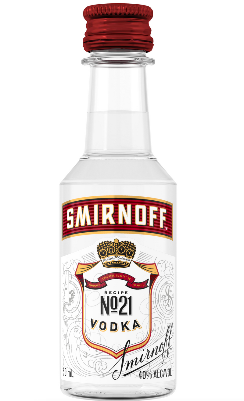 SMIRNOFF 80 50ML SLEEVE (10 BOTTLES)