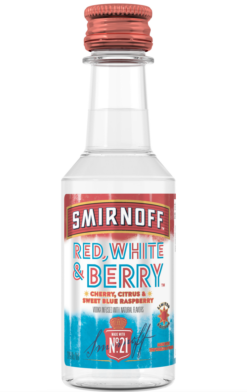 SMIRNOFF RED, WHITE & BERRY PL 50ML SLEEVE (10 BOTTLES)