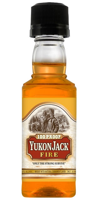 YUKON JACK FIRE PL 50ML SLEEVE (10 BOTTLES)