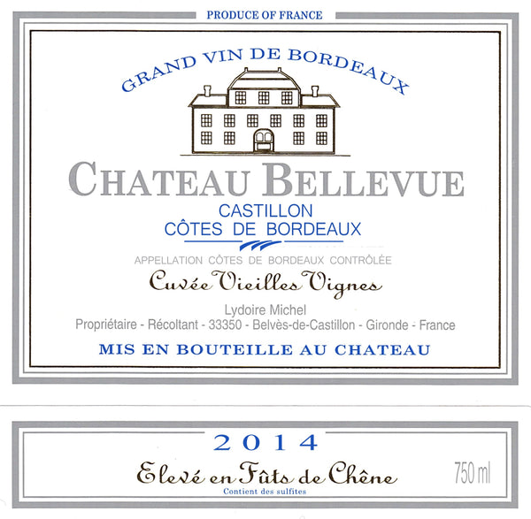 CHATEAU BELLEVUE BORDEAUX ROUGE, CASTILLON COTES DE BORDEAUX VIEILLES